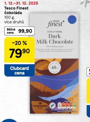 TESCO FINEST ČOKOLÁDA