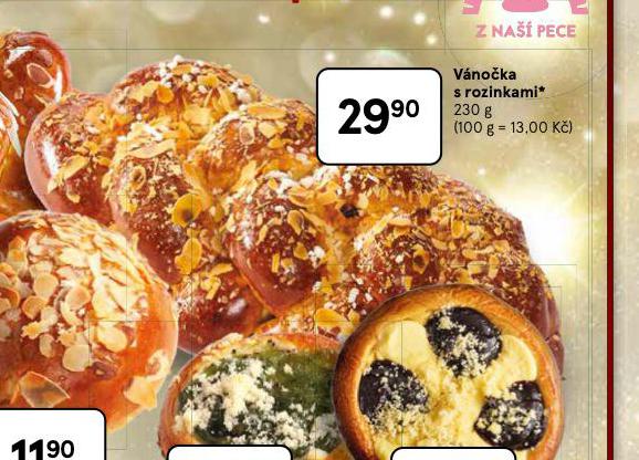 VÁNOČKA S ROZINKAMI