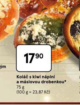 KOLÁČ S KIWI NÁPLNÍ A MÁSLOVOU DROBENKOU