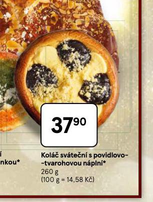 KOLÁČ SVÁTEČNÍ S POVIDLOVO-TVAROHOVOU NÁPLNÍ