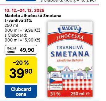 MADETA JIHOČESKÁ SMETANA TRVANLIVÁ 31%