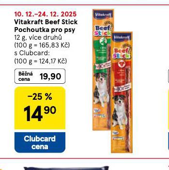 VITAKRAFT BEEF STICKS POCHOUTKY PRO PSY