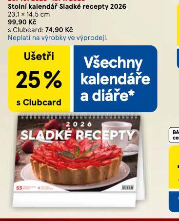 STOLNÍ KALENDÁŘ SLADKÉ RECEPTY 2026