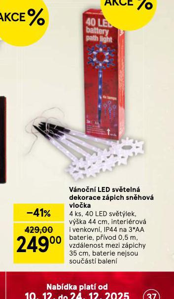 VNON LED SVTELN DEKORACE ZPICH SNHOV  VLOKA