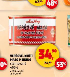 VEPŘOVÉ, KRŮTÍ MASO MEINING
