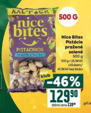 NI CE BITES PISTÁCIE PRAŽENÉ SOLENÉ