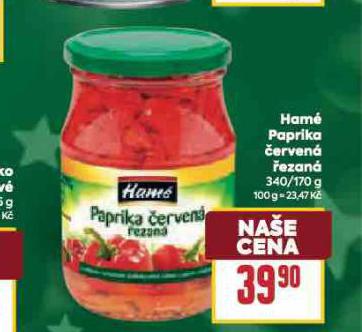 HAMÉ PAPRIKA ČERVENÁ ŘEZANÁ