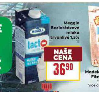 MEGGLE BEZLAKTÓZOVÉ MLÉKO TRVANLIVÉ 1,5%