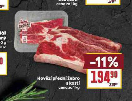 HOVĚZÍ PŘEDNÍ ŽEBRO S KOSTÍ