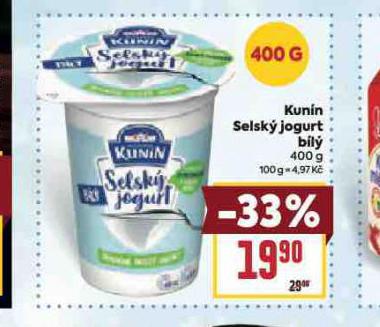 KUNÍN SELSKÝ JOGURT BÍLÝ