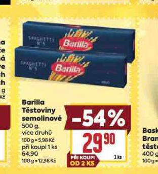 BARILLA TĚSTOVINY SEMOLINOVÉ