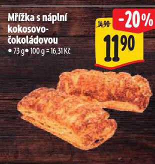 MŘÍŽKA S NÁPLNÍ KOKOSOVO-ČOKOLÁDOVOU