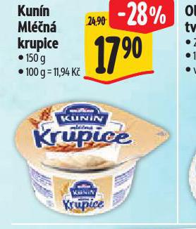 KUNÍN MLÉČNÁ KRUPICE
