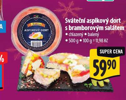 SVÁTEČNÍ ASPIKOVÝ DORT S BRAMBOROVÝM SALÁTEM