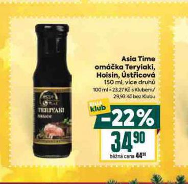 ASIE TIME OMÁČKA TERYIAKI, HOISIN, ÚSTŘICOVÁ