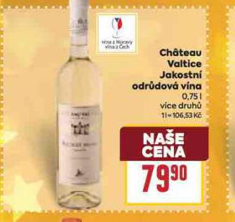 CHATEAU VALTICE JAKOSTNÍ ODRŮDOVÁ VÍNA