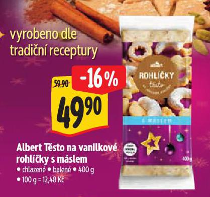 TĚSTO NA VANILKOVÉ ROHLÍČKY S MÁSLEM