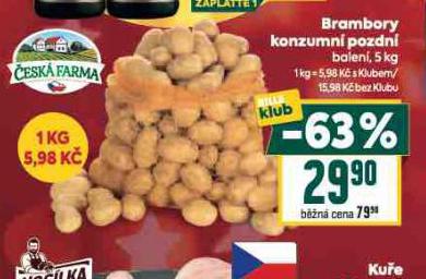 BRAMBORY KONZUMNÍ POZDNÍ