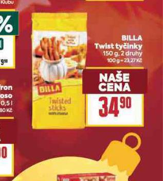 BILLA TWIST TYČINKY