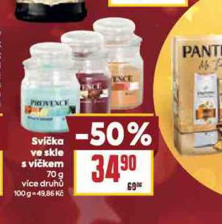 SVÍČKA VE SKLE S VÍČKEM