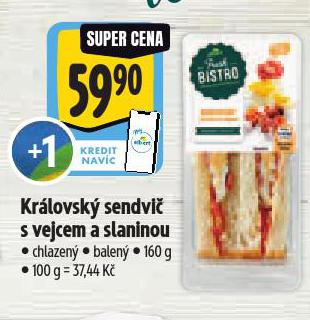 KRÁLOVSKÝ SENDVIČ S VEJCEM A SLANINOU