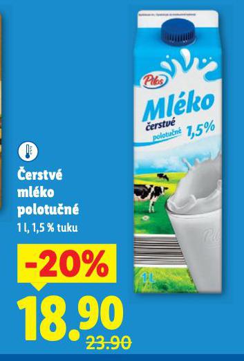 ČERSTVÉ MLÉKO POLOTUČNÉ