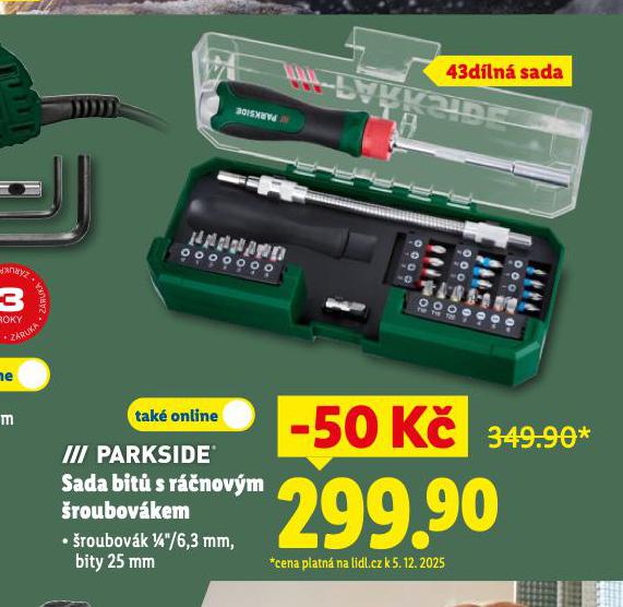 SADA BITŮ S RÁČNOVÝM ŠROUBOVÁKEM