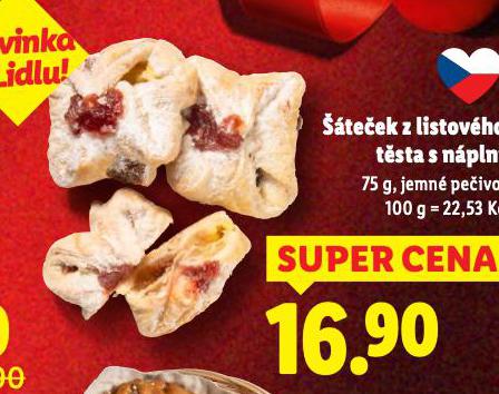 ŠÁTEČEK Z LISTOVÉHO TĚSTA S NÁPLNÍ