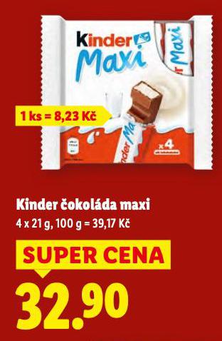 KINDER ČOKOLÁDA MAXI