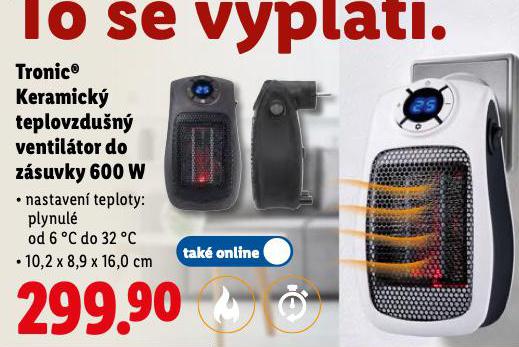 KERAMICK TEPLOVZDUN VENTILTOR DO ZSUVKY