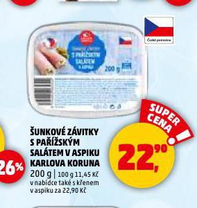 ŠUNKOVÉ ZÁVITKY S PAŘÍŽSKÝM SALÁTEM V ASPIKU