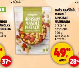 SMĚS ARAŠÍDŮ, MANDLÍ A PISTÁCIÍ NATURALIA