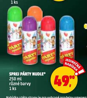 SPREJ PÁRTY NUDLE