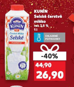KUNÍN SELSKÉ ČERSTVÉ MLÉKO