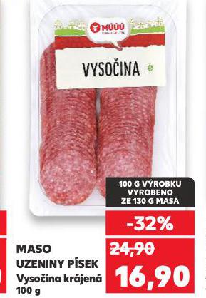 MASO UZENINY PÍSEK VYSOČINA KRÁJENÁ