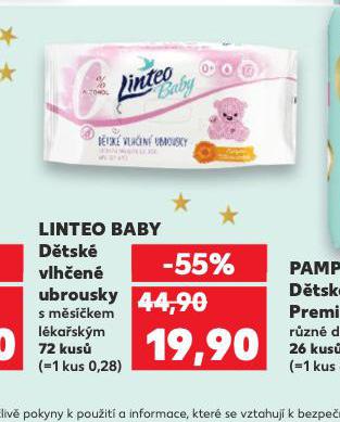 LINTEO BABY DĚTSKÉ VLHČENÉ UBROUSKY