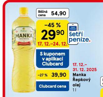 MANKA ŘEPKOVÝ OLEJ