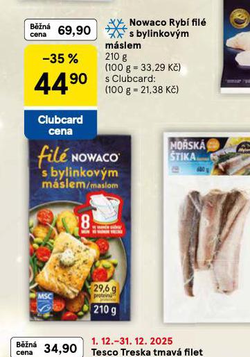 NOWACO RYBÍ FILÉ S BYLINKOVÝM MÁSLEM