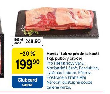 HOVĚZÍ ŽEBRO PŘEDNÍ S KOSTÍ