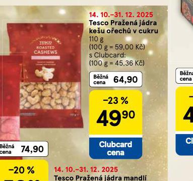 PRAŽENÁ JÁDRA KEŠU OŘECHŮ V CUKRU