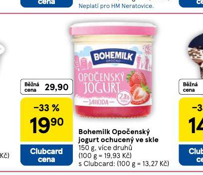 BOHEMILK OPO�ENSK� JOGURT OCHUCEN� VE SKLE