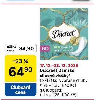 DICSREET DÁMSKÉ SLIPOVÉ VLOŽKY