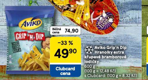 AVIKO GRIP´N DIP HRANOLKY EXTRA KŘUPAVÉ BRAMBOROVÉ LODIČKY
