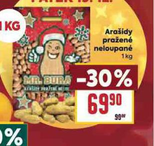 ARAŠÍDY PRAŽENÉ NELOUPANÉ