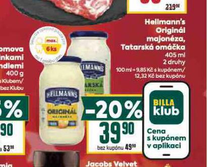 HELLMANN´S TATARSKÁ OMÁČKA, MAJONÉZA