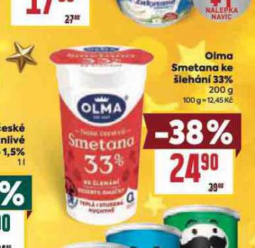 OLMA SMETANA KE ŠLEHÁNÍ 33%