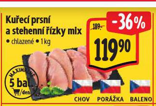 KUŘECÍ PRSNÍ A STEHENNÍ ŘÍZKY MIX