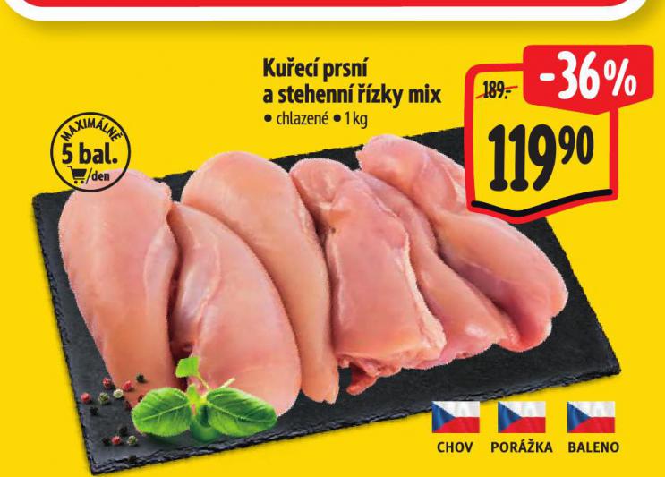 KUŘECÍ PRSNÍ A STEHENNÍ ŘÍZKY MIX