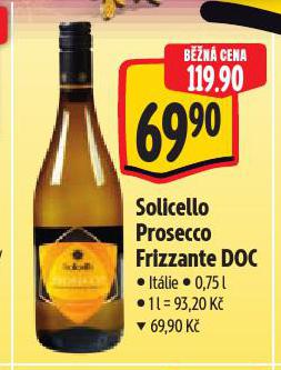 SOLICELLO PROSECCO FRIZZANTE DOC