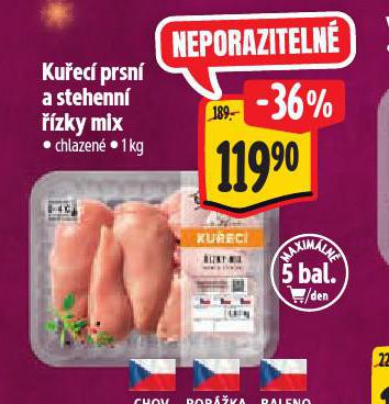 KUŘECÍ PRSNÍ A STEHENNÍ ŘÍZKY MIX